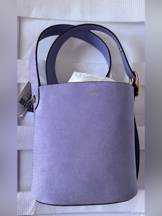Coach Handbags - COACH Bleecker 21 Violet Mist Suede Shoulder Bag